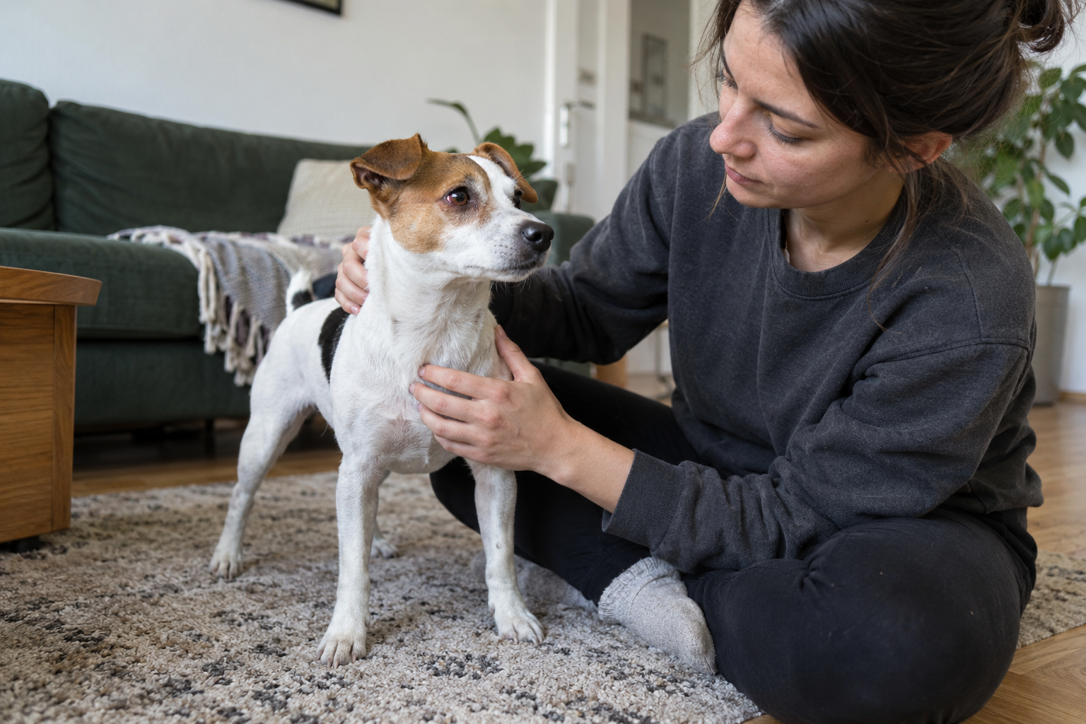 Majitelka si všímá zarudlého oka u svého jack russella